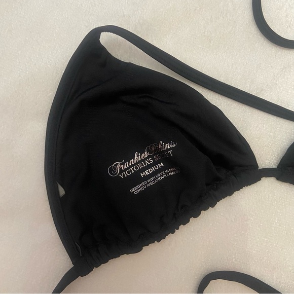 New! Frankie's Bikinis Black Bikini y2k butterfly angel wing silver 1091 - Picture 5 of 6